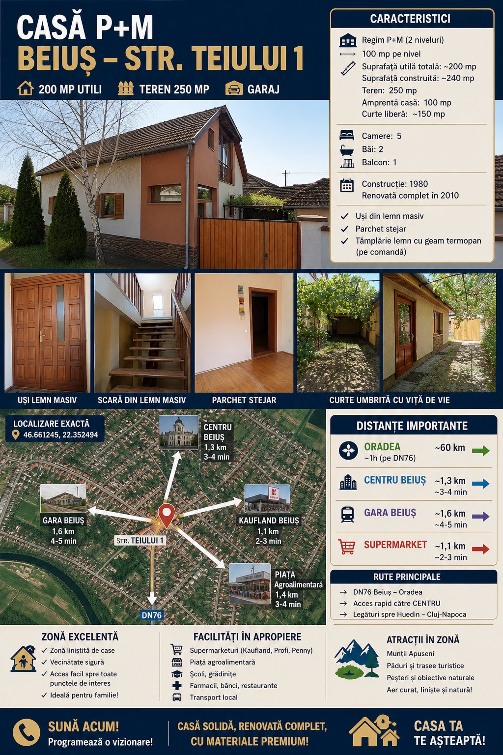 poza BEIUS, AUREL VLAICU CASA P+M, 200 MP SI TEREN 250 MP.