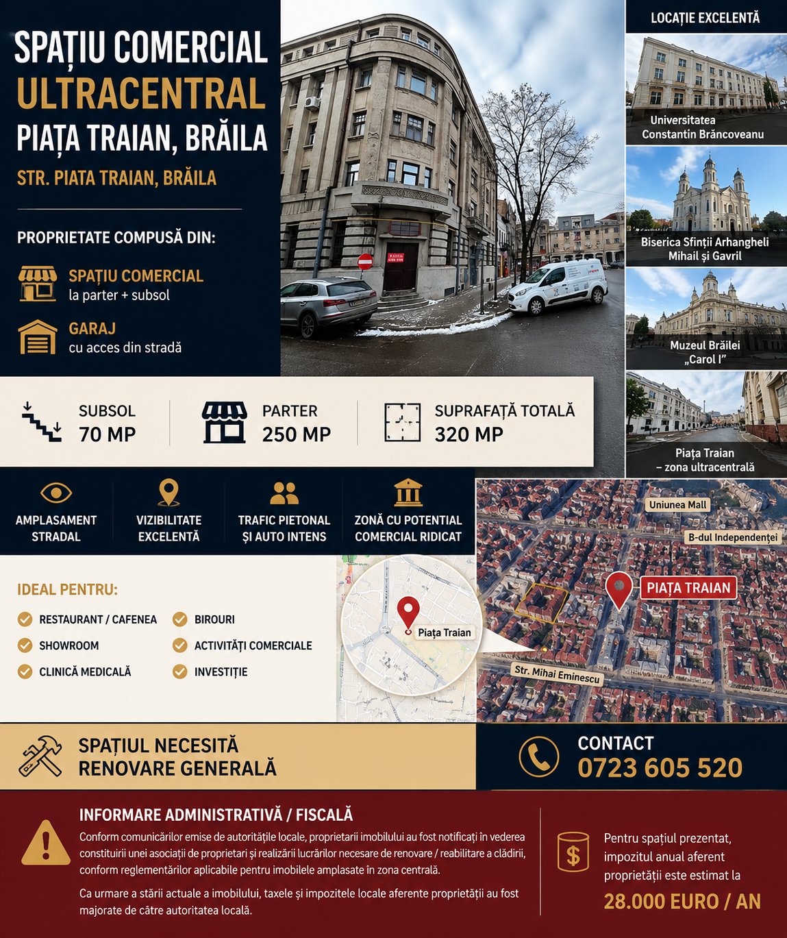 poza BRAILA ULTRACENTRAL SPATIU COMERCIAL 320 MP- PIATA TRAIAN