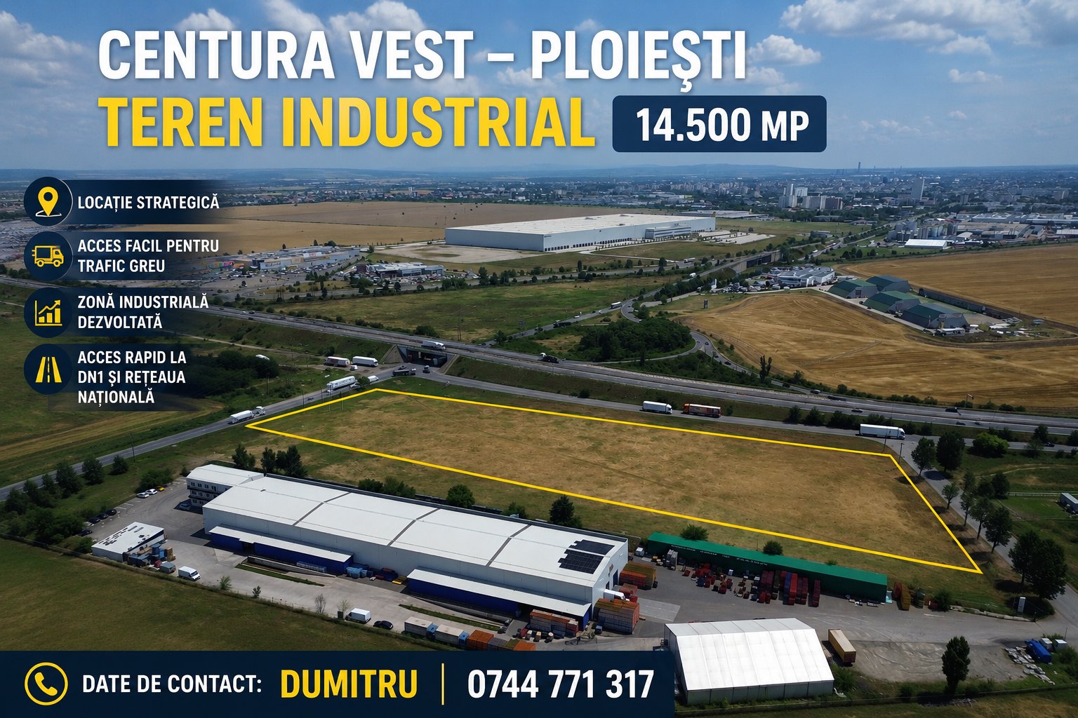 poza Centura Vest - Ploiesti, Teren industrial 14.500 mp