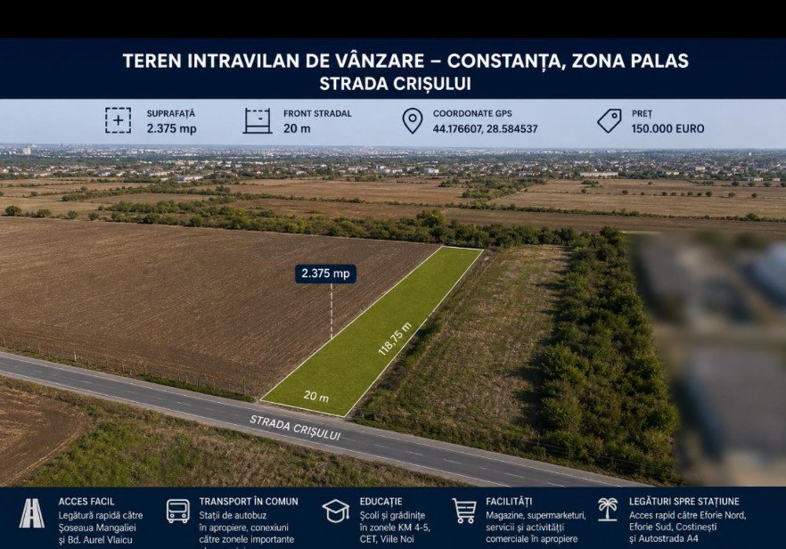 poza Constanta, Teren 2,375 mp, Strada Crisului