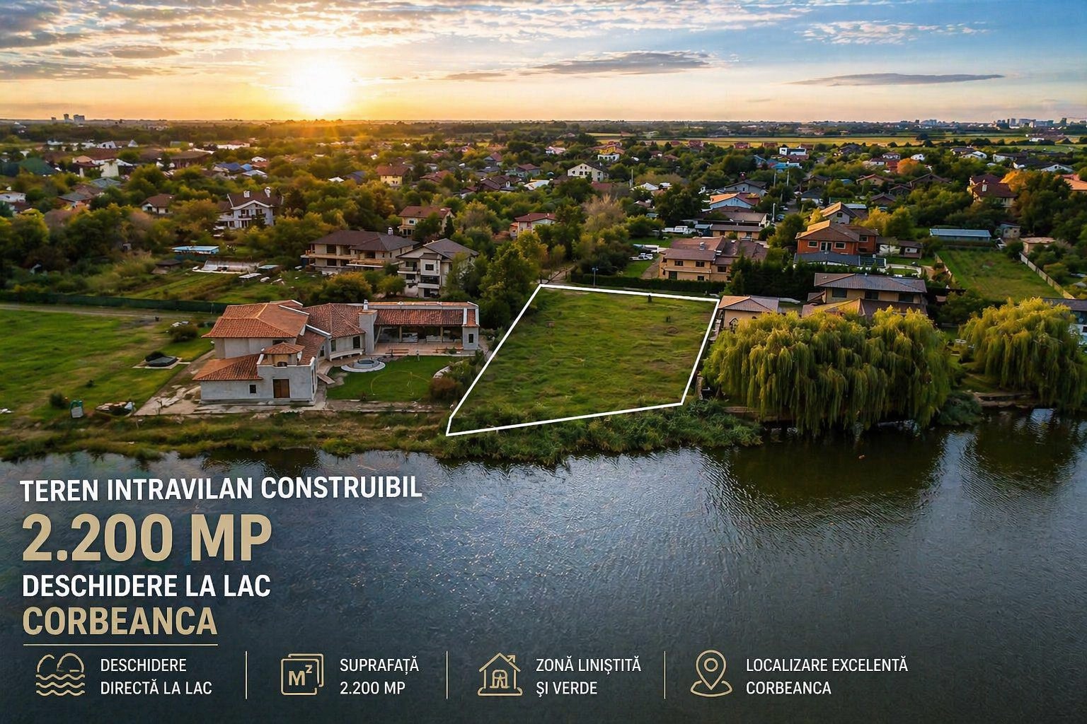 poza CORBEANCA - Deschidere la LAC, Teren intravilan construibil - 2.200 mp