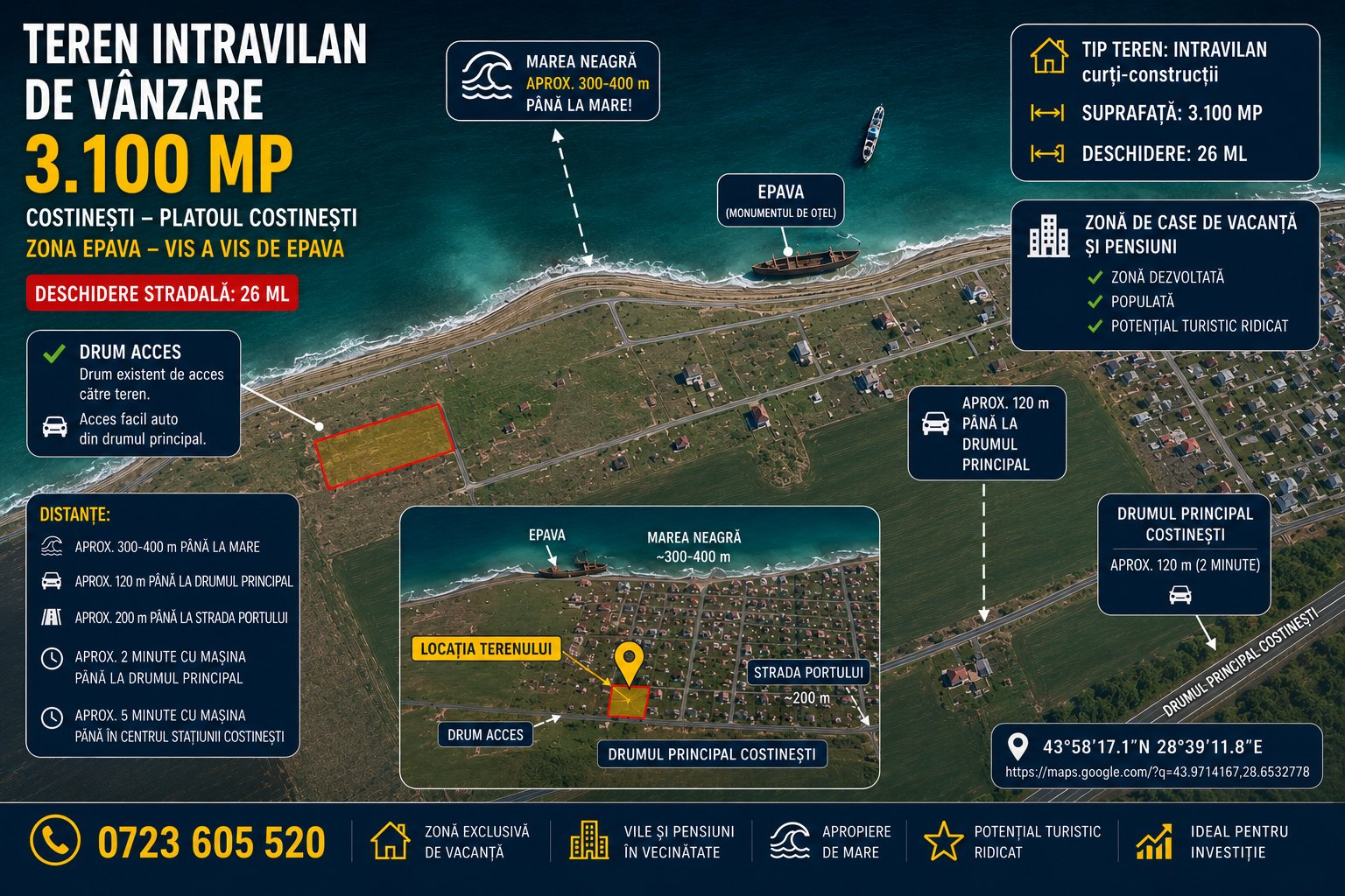poza COSTINESTI ZONA EPAVA- TEREN INTRAVILAN - 3.100mp-