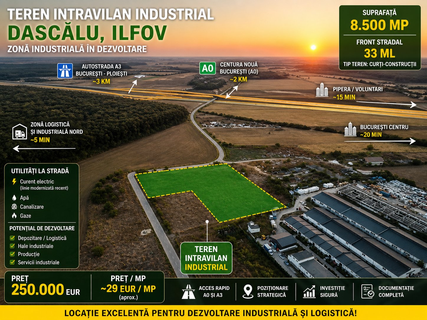 poza Dascalu, Teren Industrial, Suprafata 8,500 mp, Str. Plevnei