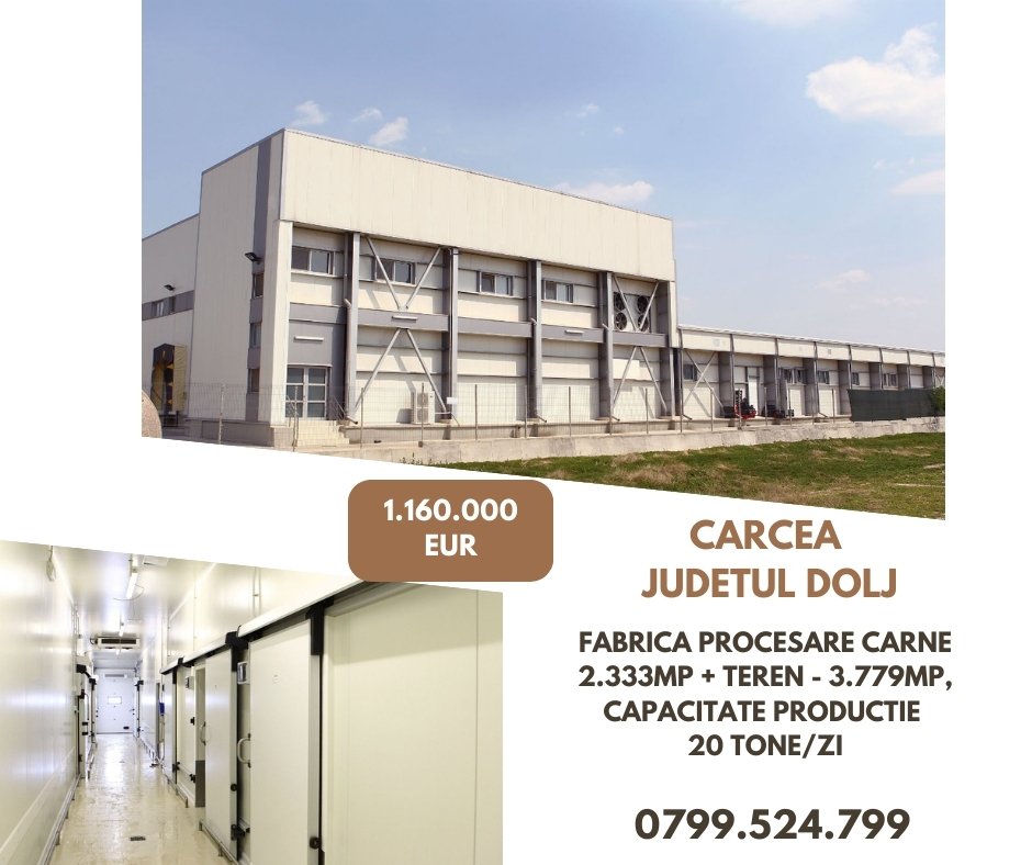 poza Fabrica procesare carne - 2.333mp + Teren - 3.779mp, Capacitate productie 20 tone/zi