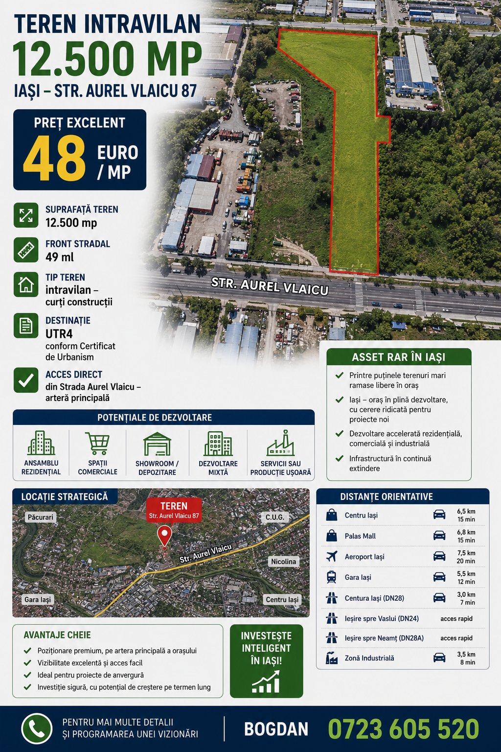 poza IASI  Teren 12,500 MP Aurel Vlaicu Stradal
