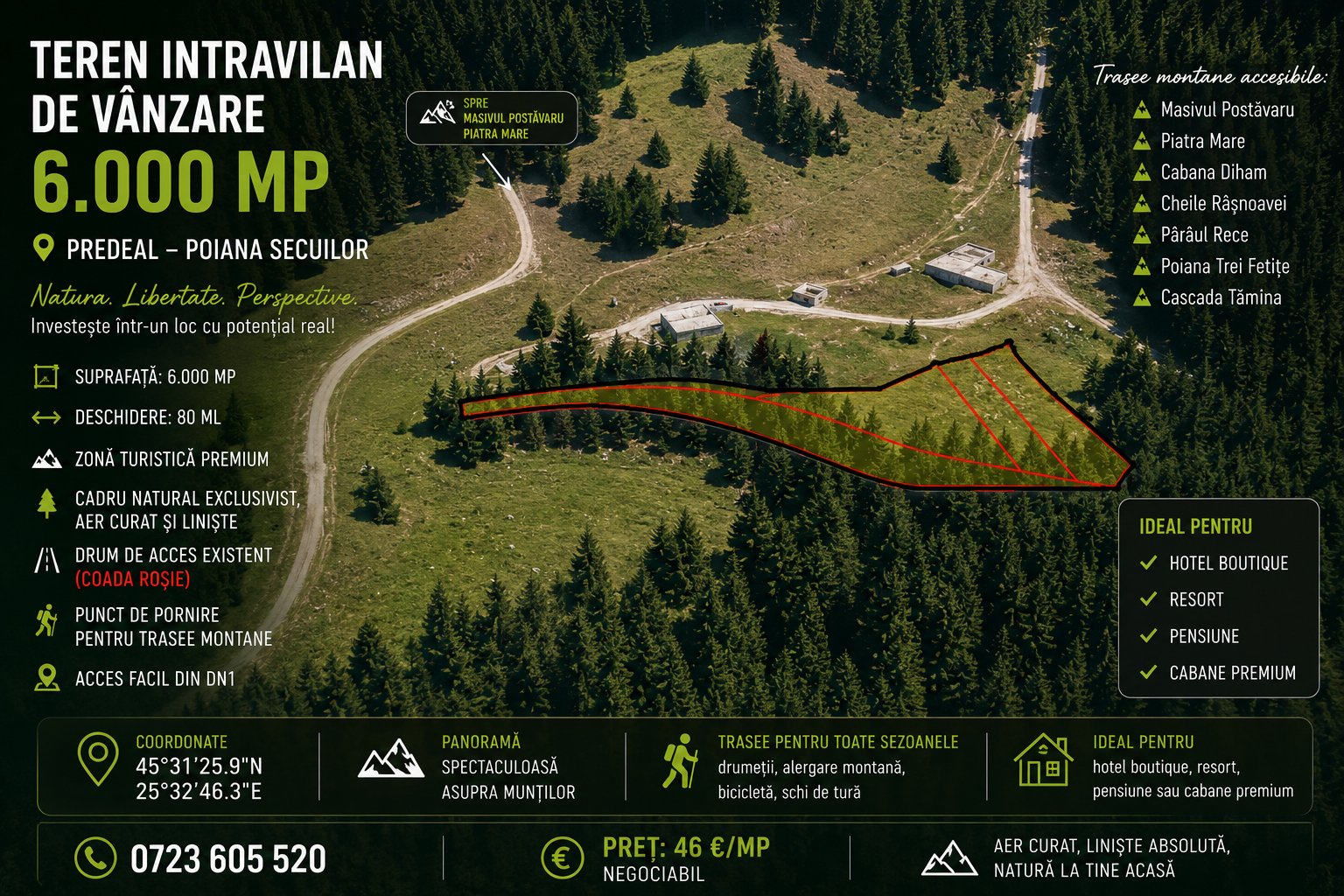 poza PREDEAL - Teren intravilan 6,000 m² -Poiana Secuilor