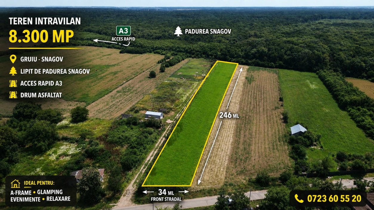 poza OCAZIE - Teren Intravilan - 8300 mp, Gruiu - Padurea Snagov