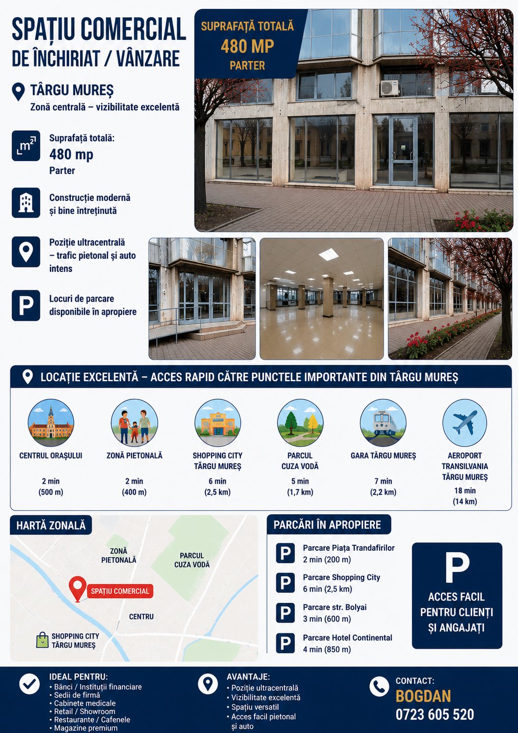 poza TARGU MURES SPATIU COMERCIAL 480 MP- BD. 1 DECEMBRIE