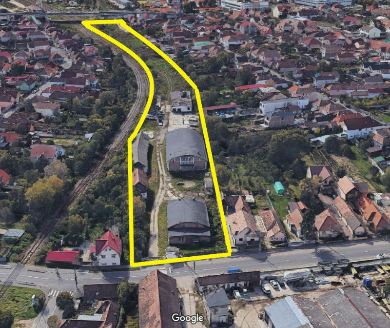 poza Teren intravilan 16.058 mp + 8 Spatii industriale/depozitare Sibiu zona Piata Cluj