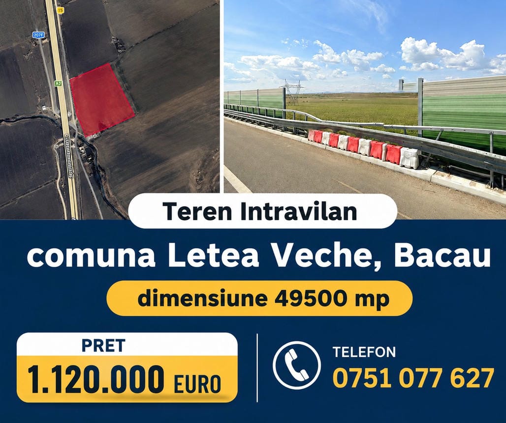 poza Teren intravilan 49500 mp, Letea Veche, Bacau