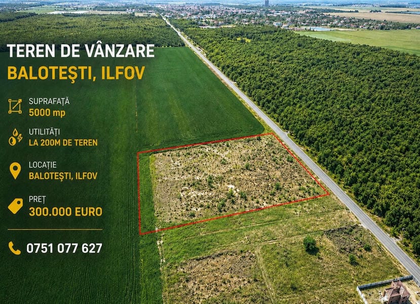 poza Teren intravilan Balotesti - 5000 mp, langa EdenLand