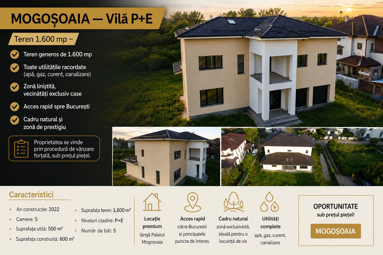 poza Vilă 500 mp + Teren 1.600 mp - Mogoșoaia / Zona exclusivista